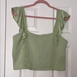 Green Ruffled Top
